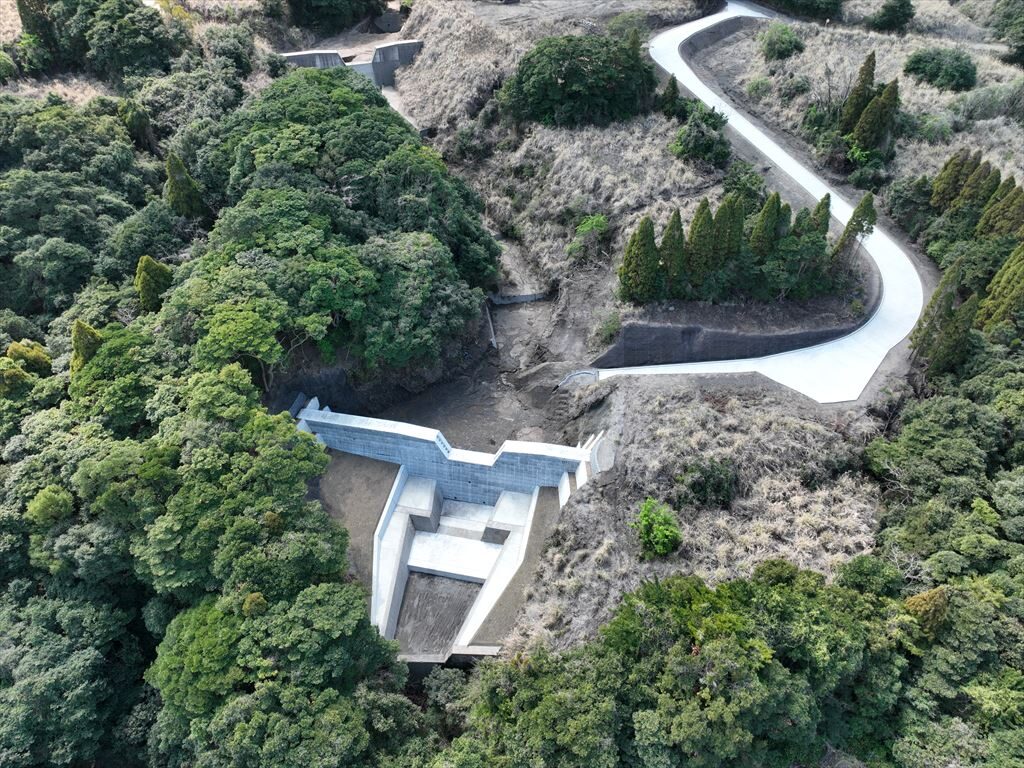 桜島地区治山工事（松浦川第２支流下流）